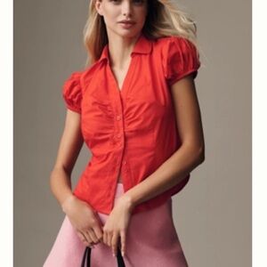 Maeve Scarlet Puff Sleeve Blouse